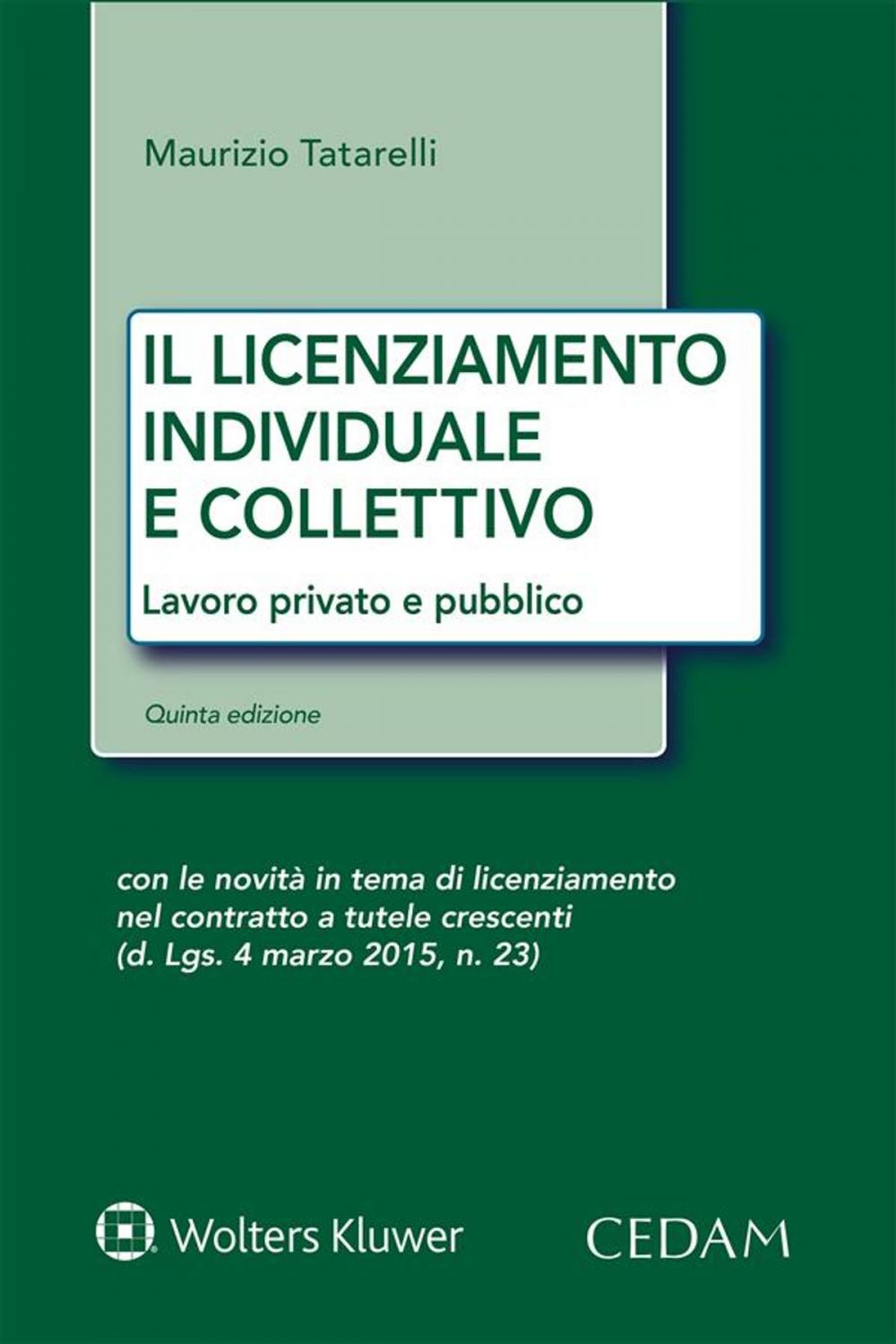 Big bigCover of Il licenziamento individuale e collettivo