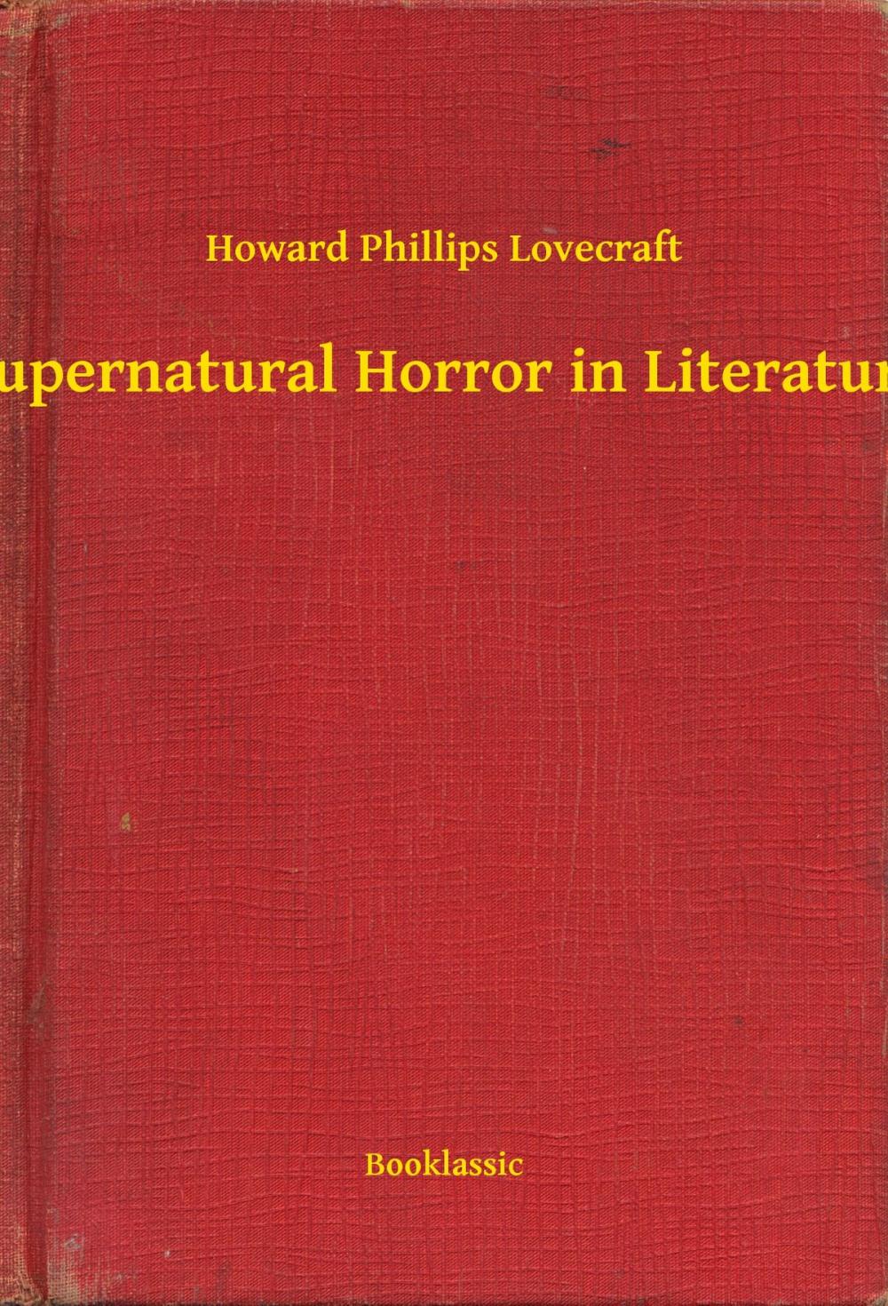 Big bigCover of Supernatural Horror in Literature