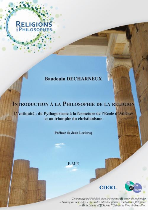 Cover of the book Introduction à la philosophie de la religion by Baudouin Decharneux, EME éditions