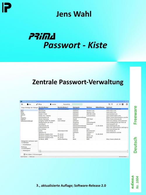 Cover of the book PRIMA Password-Kiste by Jens Wahl, neobooks