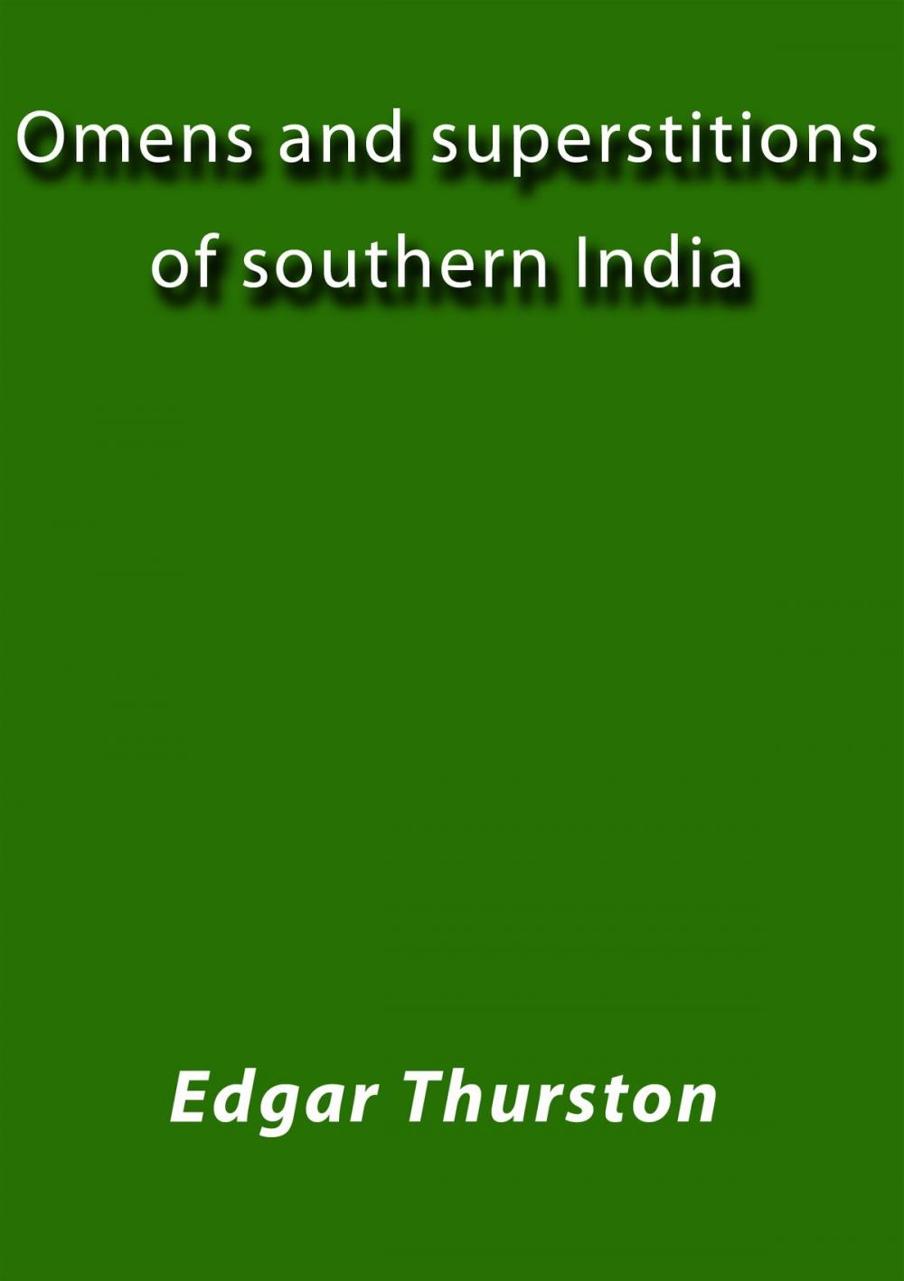 Big bigCover of Omens and superstitions of southern India