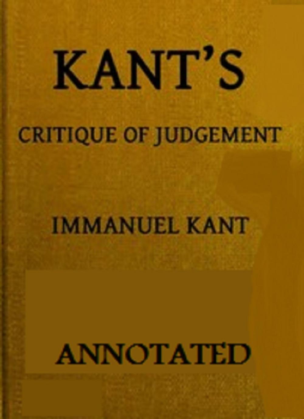 Big bigCover of Critique of Judgement (Annotated)