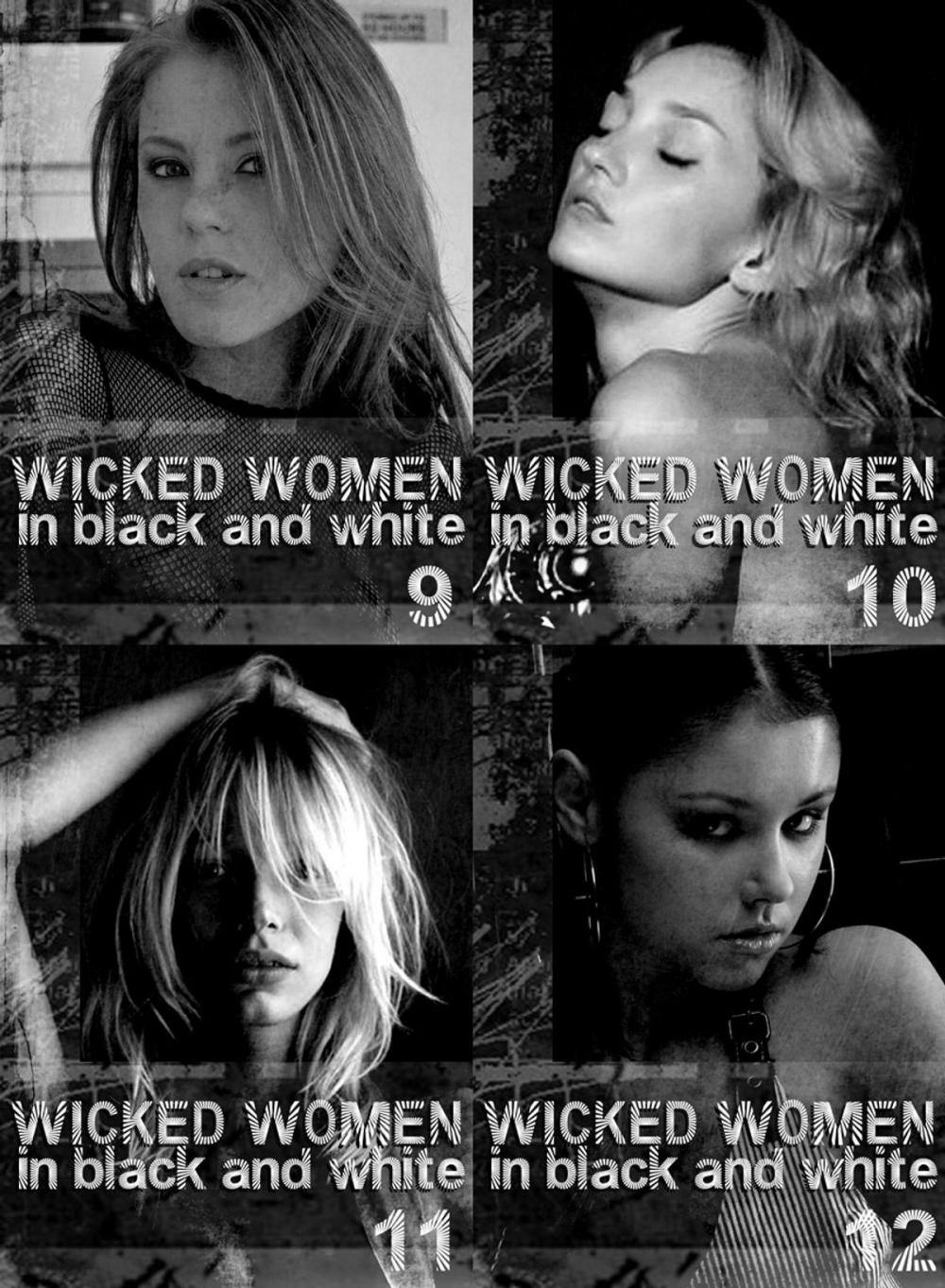 Big bigCover of Wicked Women In Black and White Collection 3 - An erotic photo book - Volumes 9 to 12 in one book