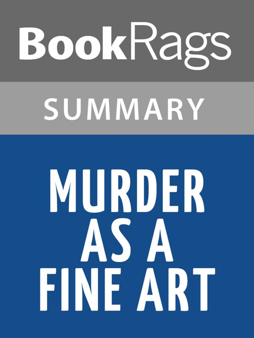 Big bigCover of Murder as a Fine Art by David Morrell l Summary & Study Guide