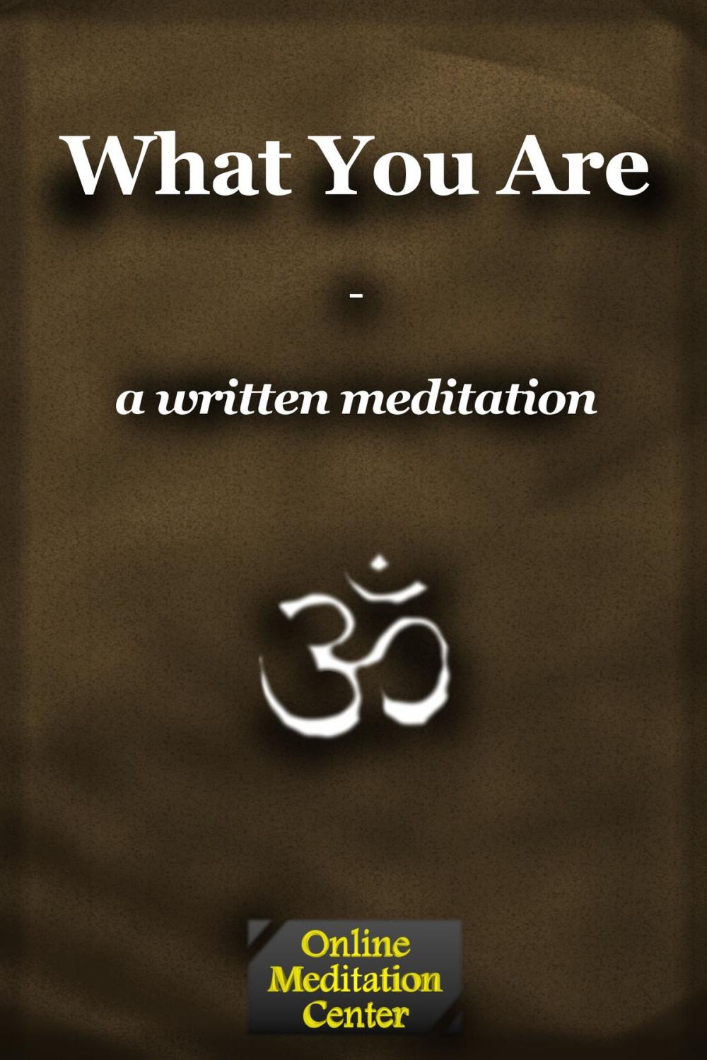 Big bigCover of What You Are: A Written Meditation
