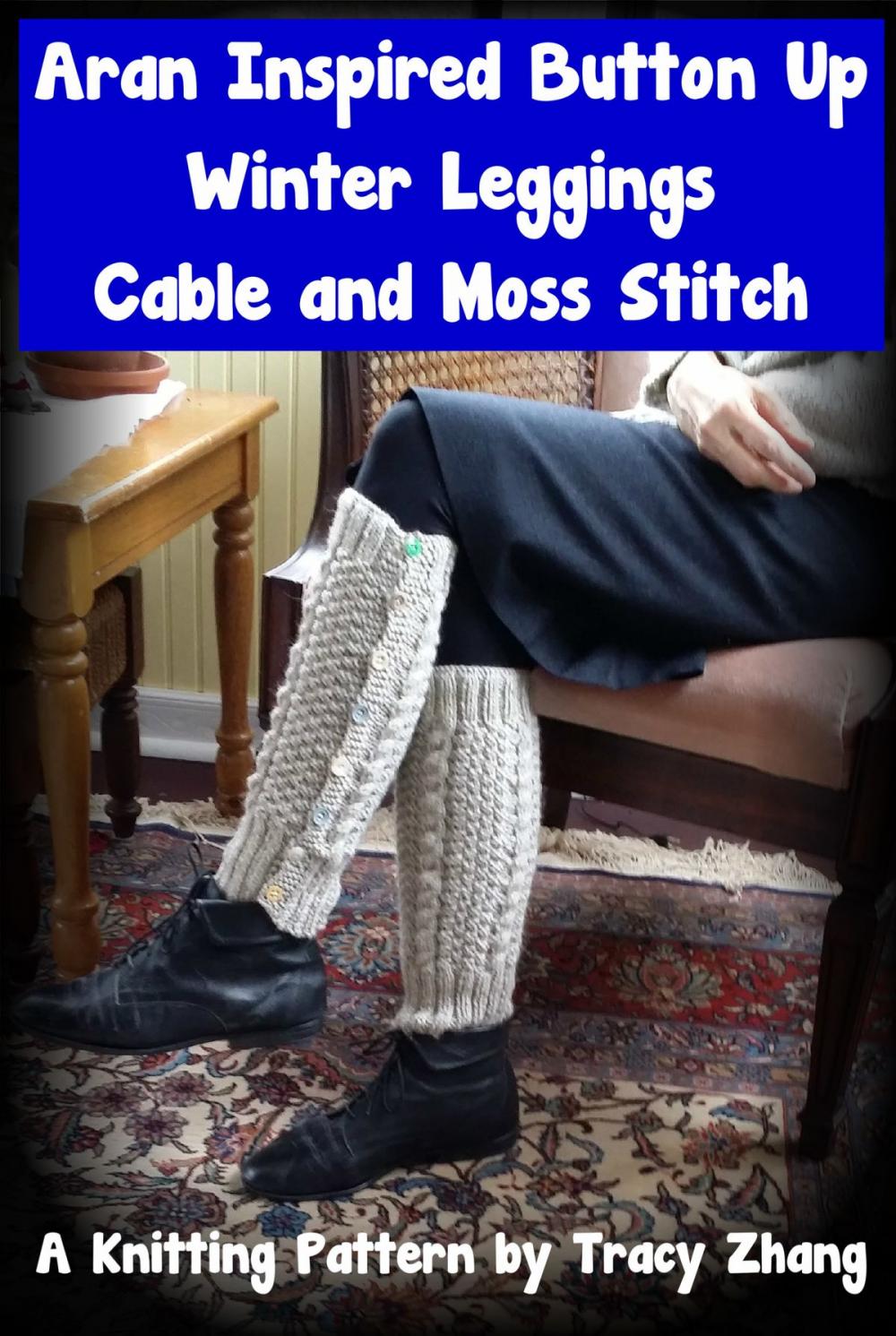 Big bigCover of Aran Inspired Button Up Winter Leggings Cable & Moss Stitch