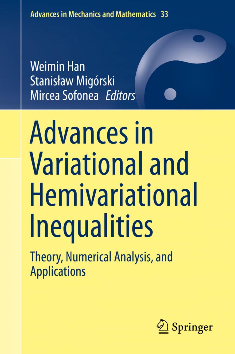 Big bigCover of Advances in Variational and Hemivariational Inequalities