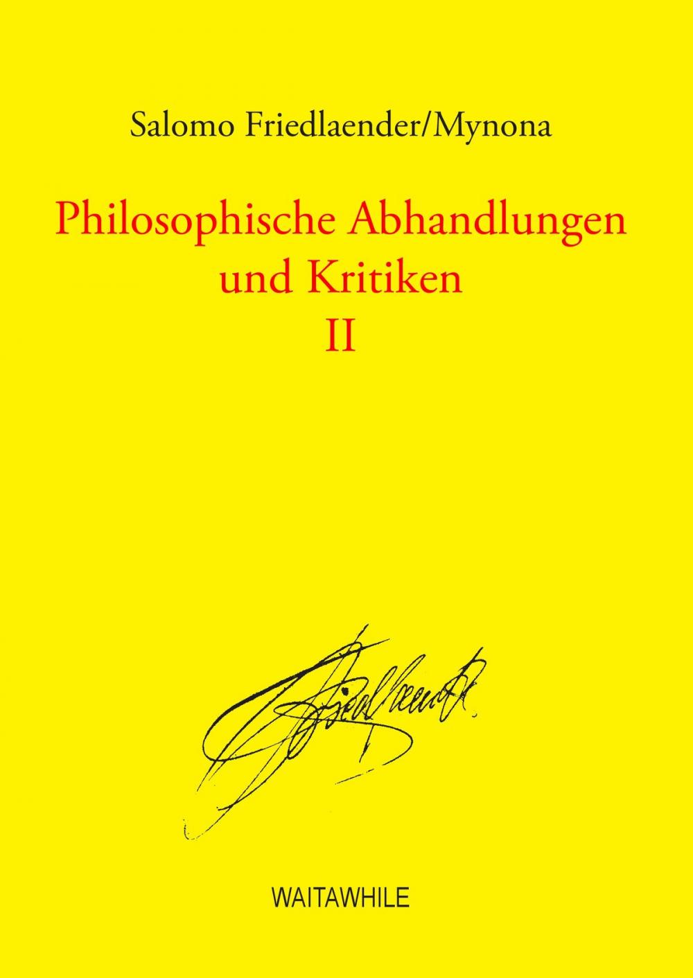 Big bigCover of Philosophische Abhandlungen und Kritiken 2