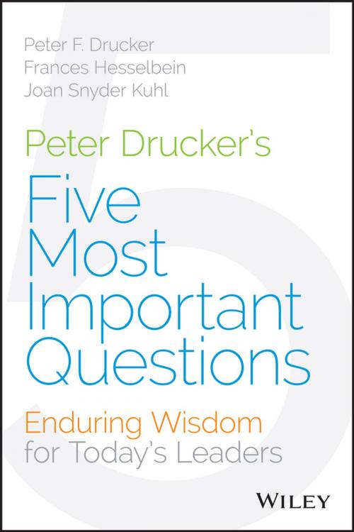 Cover of the book Peter Drucker's Five Most Important Questions by Peter F. Drucker, Joan Snyder Kuhl, Frances Hesselbein, Wiley