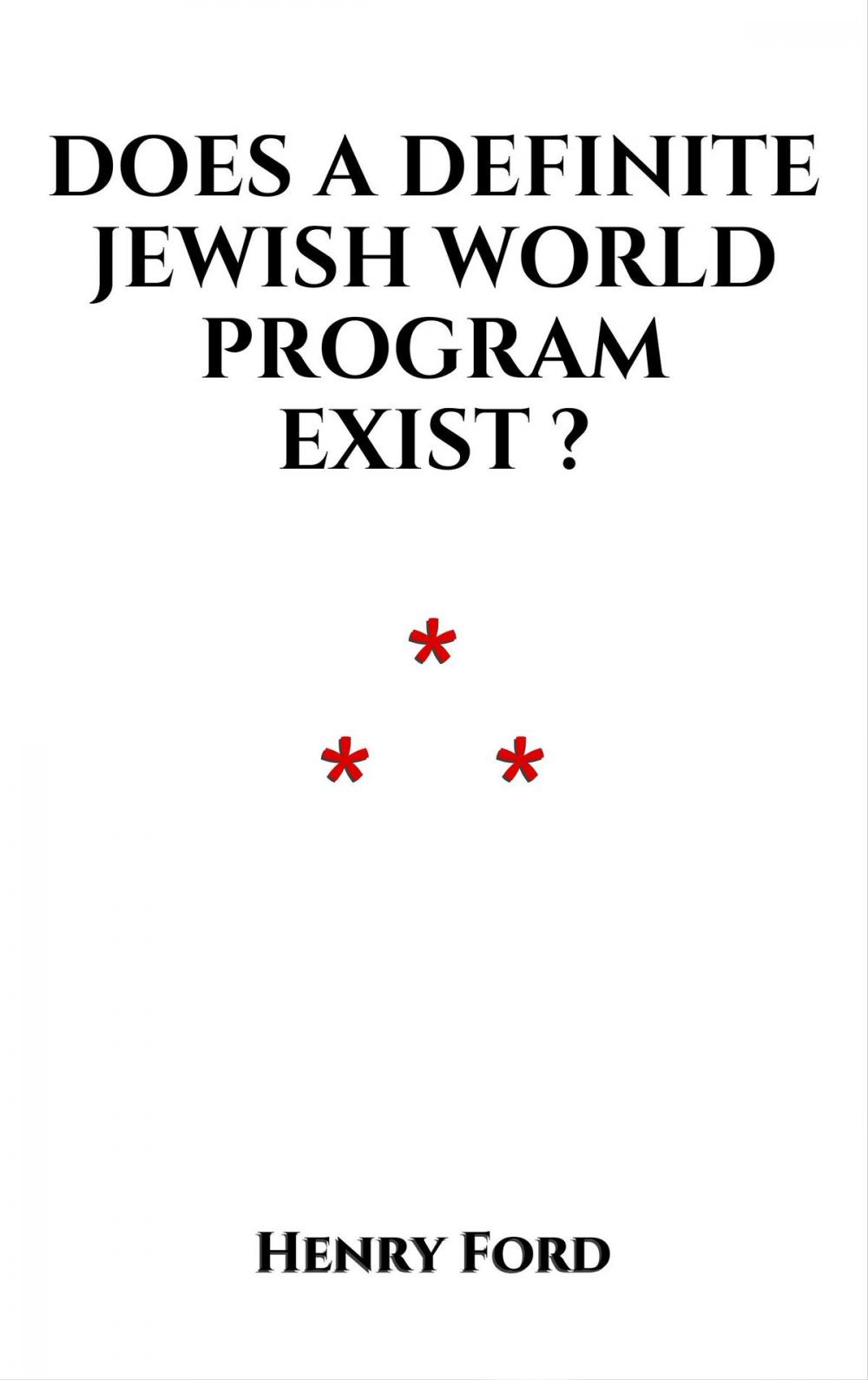 Big bigCover of Does a Definite Jewish World Program Exist