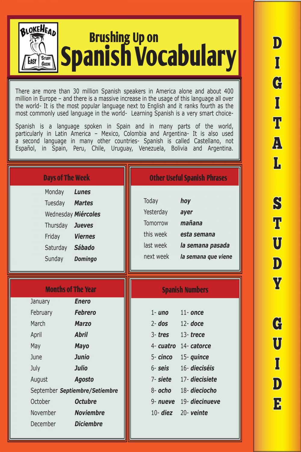 Big bigCover of Spanish Vocabulary (Blokehead Easy Study Guide)