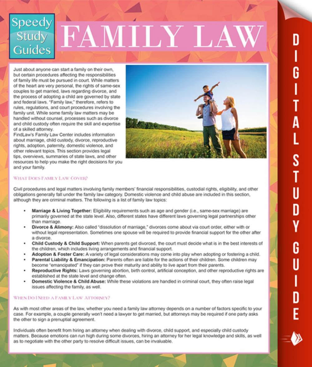 Big bigCover of Family Law (Speedy Study Guides)