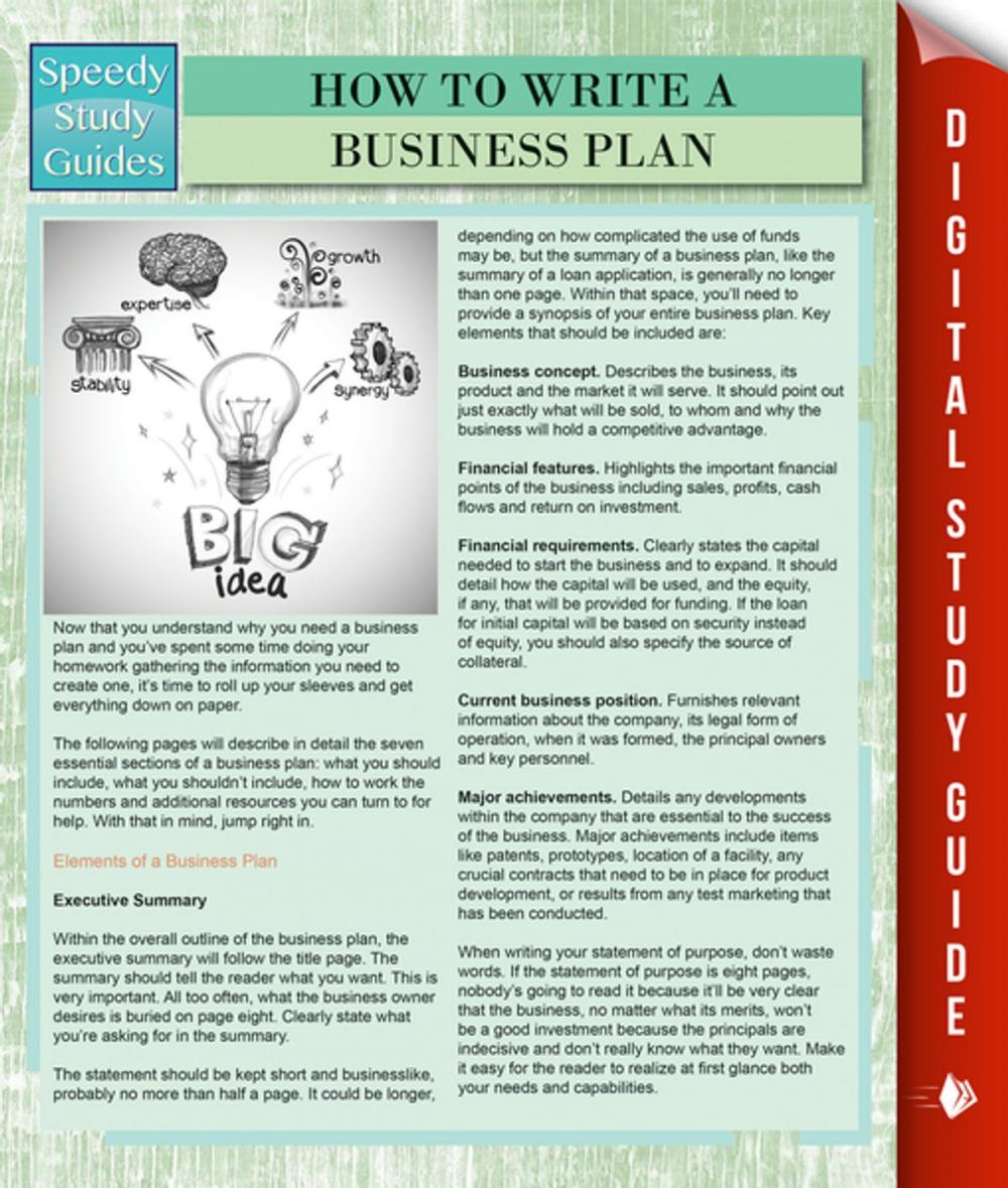 Big bigCover of How To Write A Business Plan (Speedy Study Guides)