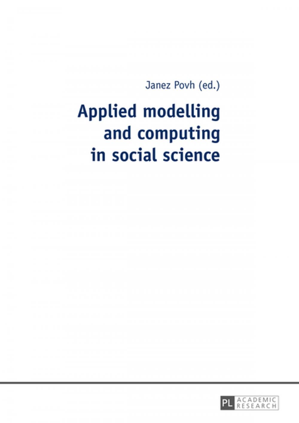 Big bigCover of Applied modelling and computing in social science