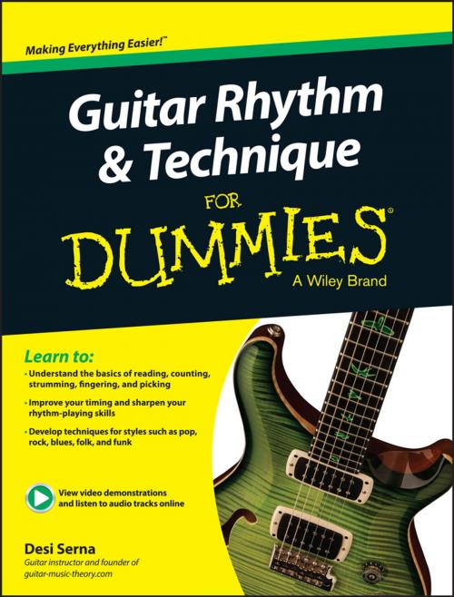 Cover of the book Guitar Rhythm and Technique For Dummies by Desi Serna, Wiley