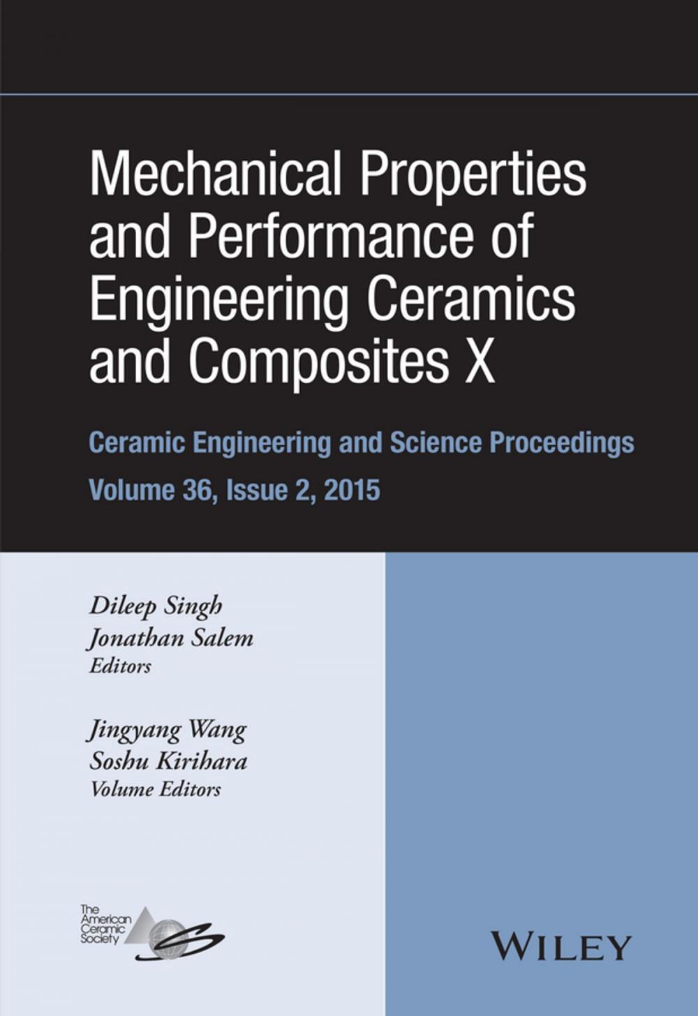 Big bigCover of Mechanical Properties and Performance of Engineering Ceramics and Composites X