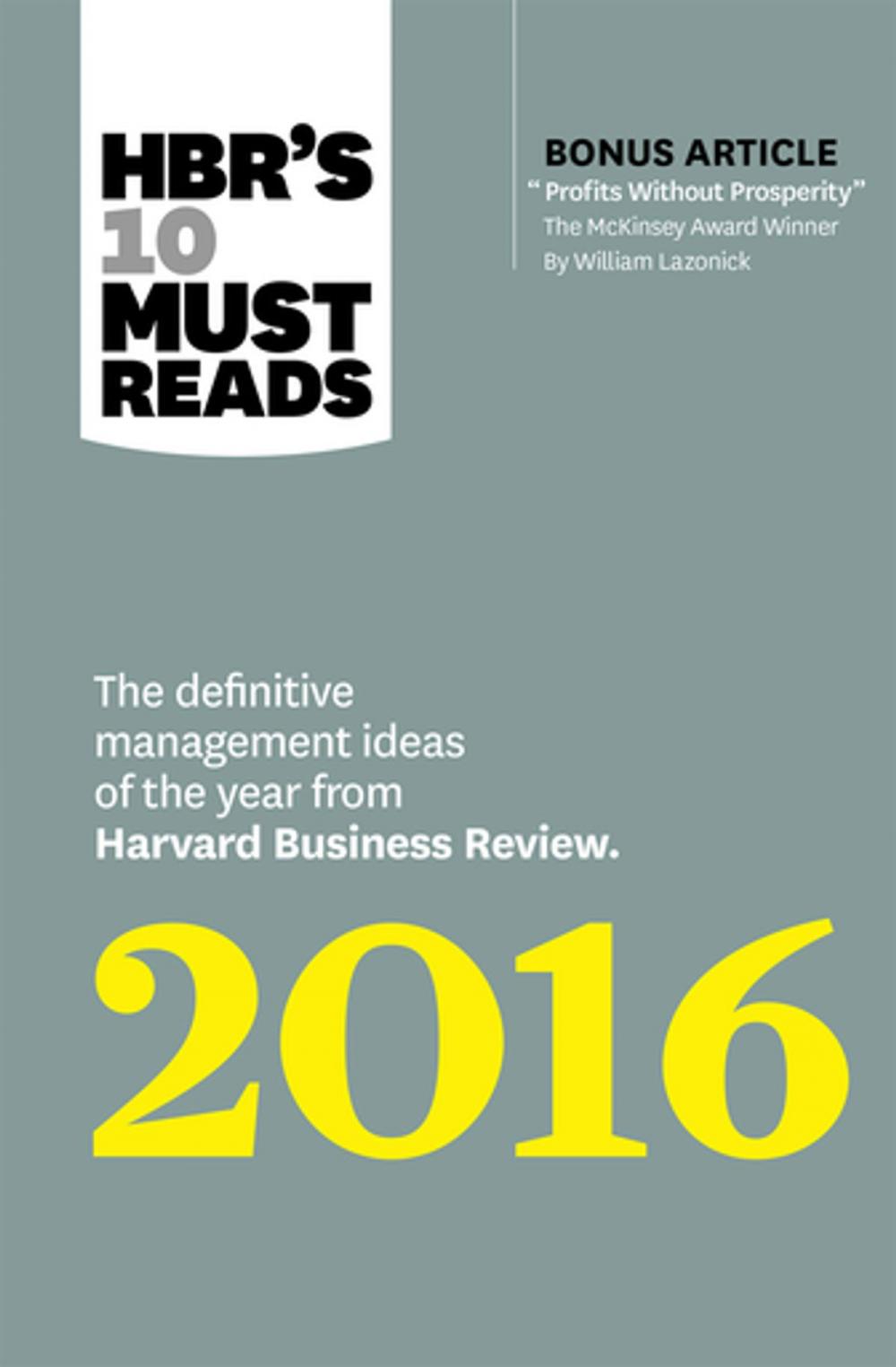 Big bigCover of HBR's 10 Must Reads 2016