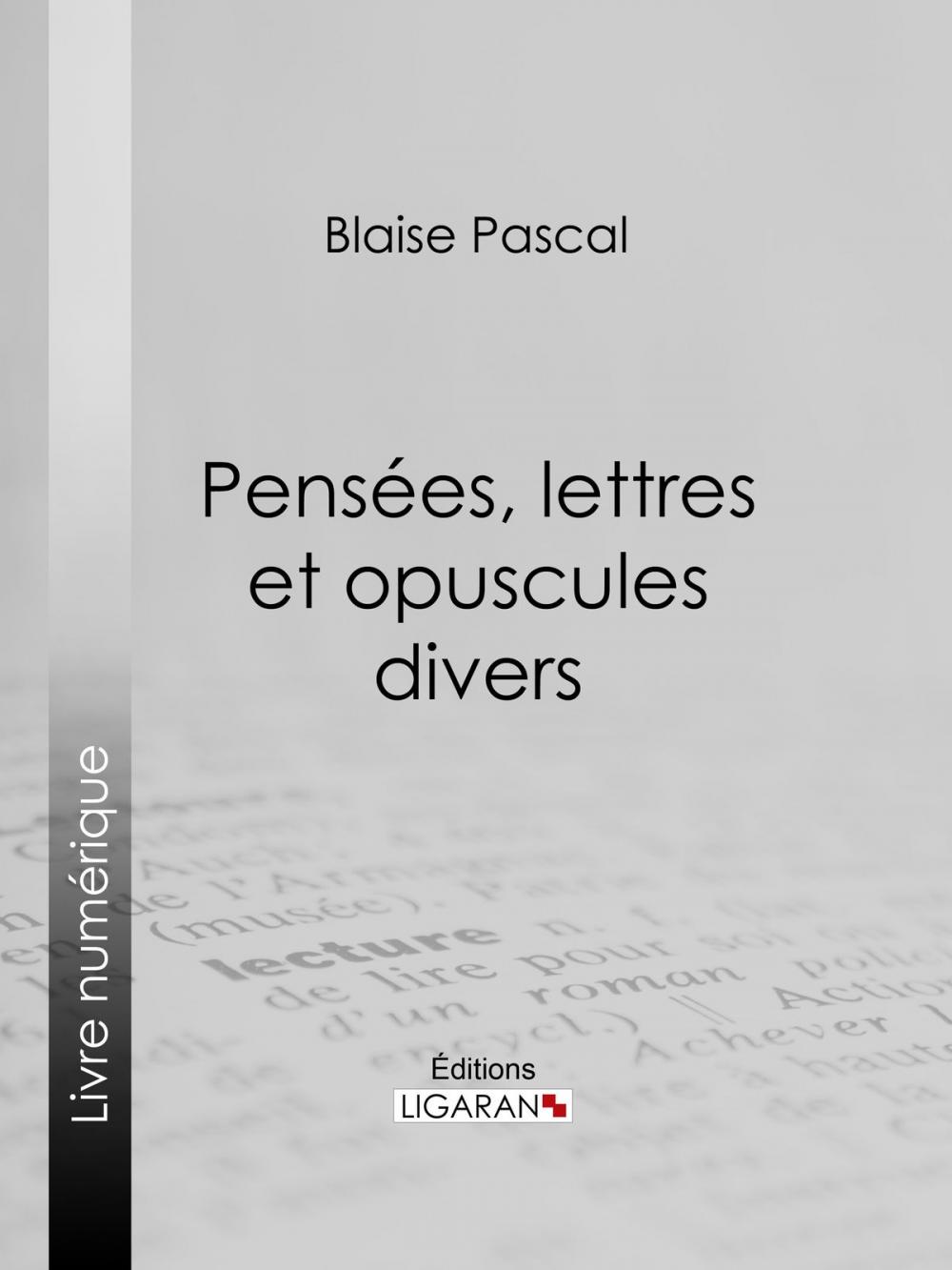 Big bigCover of Pensées, lettres et opuscules divers