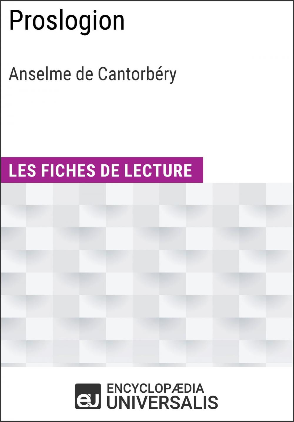 Big bigCover of Proslogion d'Anselme de Cantorbéry