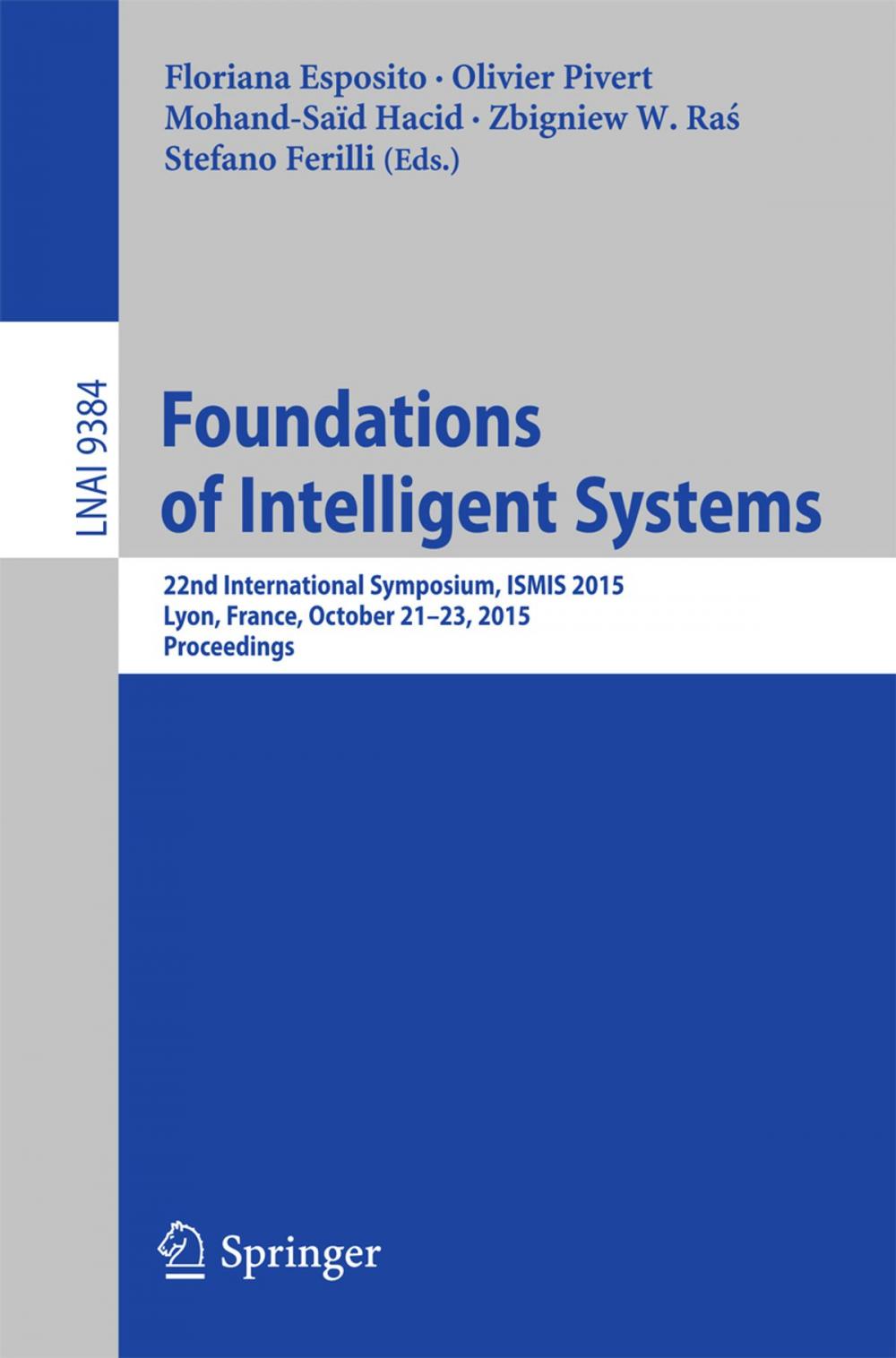 Big bigCover of Foundations of Intelligent Systems