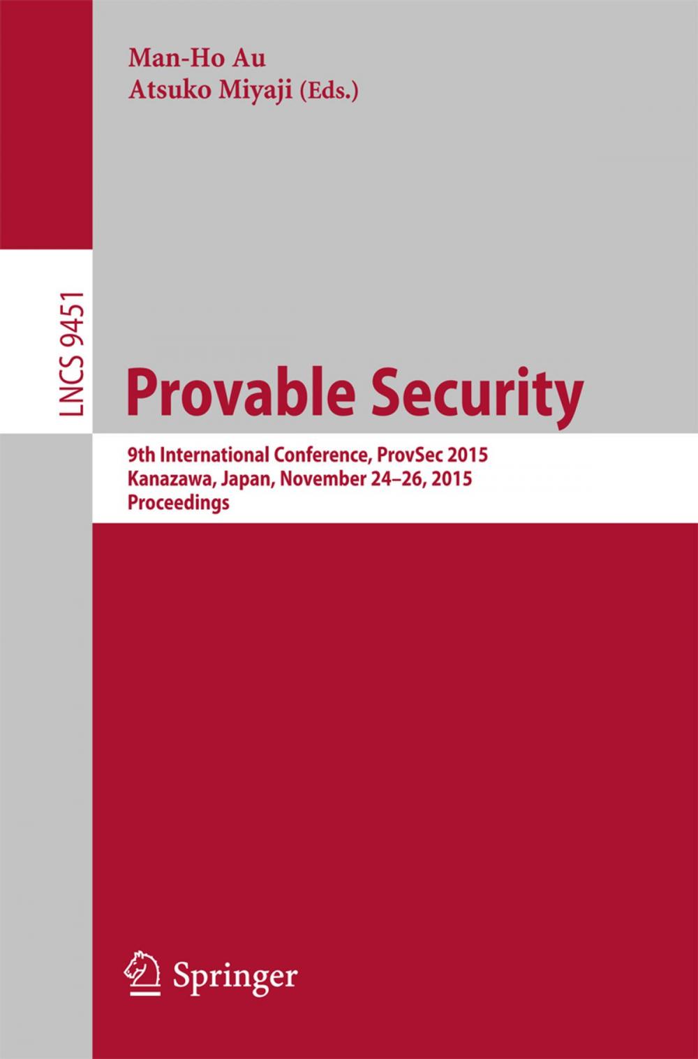 Big bigCover of Provable Security