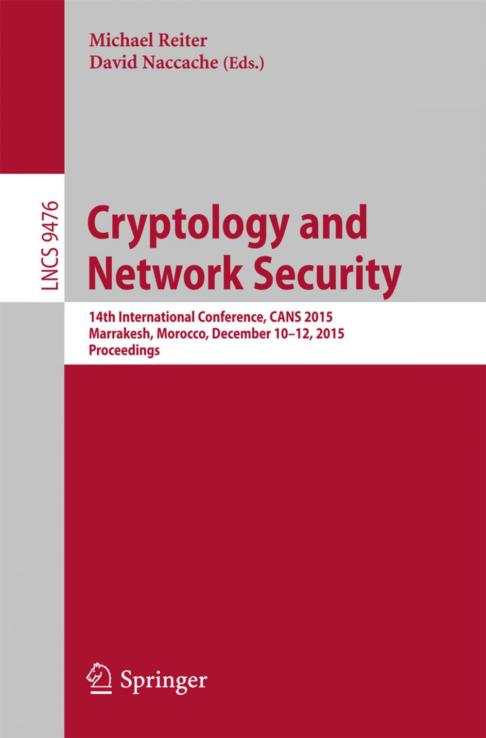 Big bigCover of Cryptology and Network Security