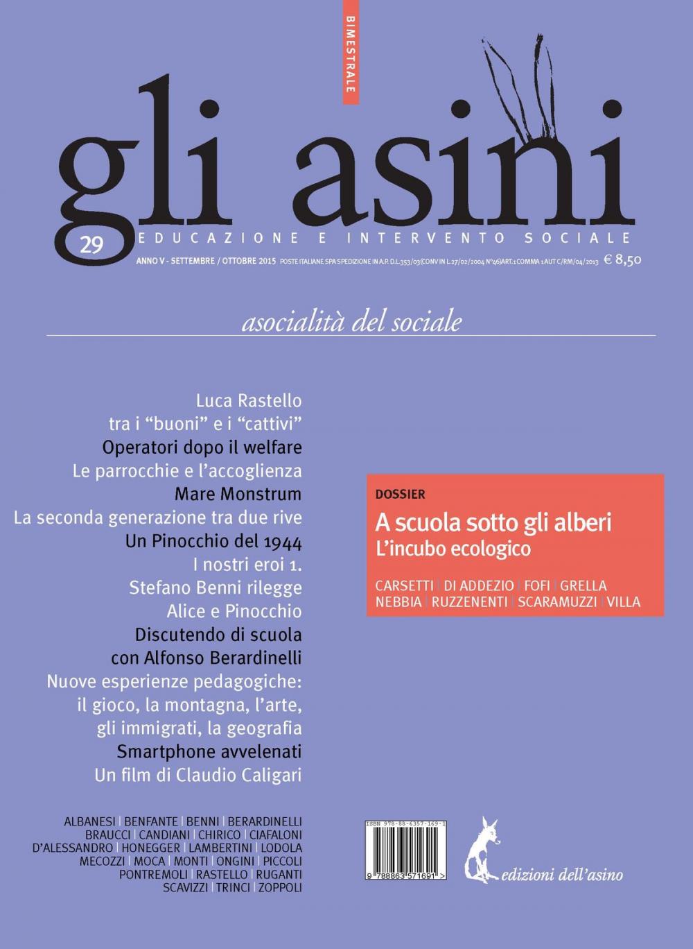 Big bigCover of Gli asini n. 29. Rivista di educazione e intervento sociale