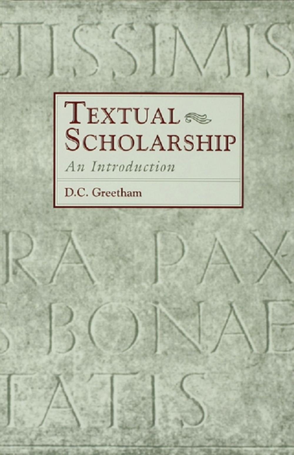 Big bigCover of Textual Scholarship