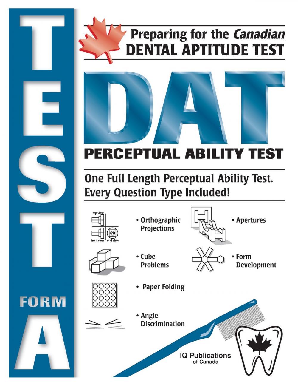 Big bigCover of Preparing for the Canadian DAT Perceptual Ability Test-Form A