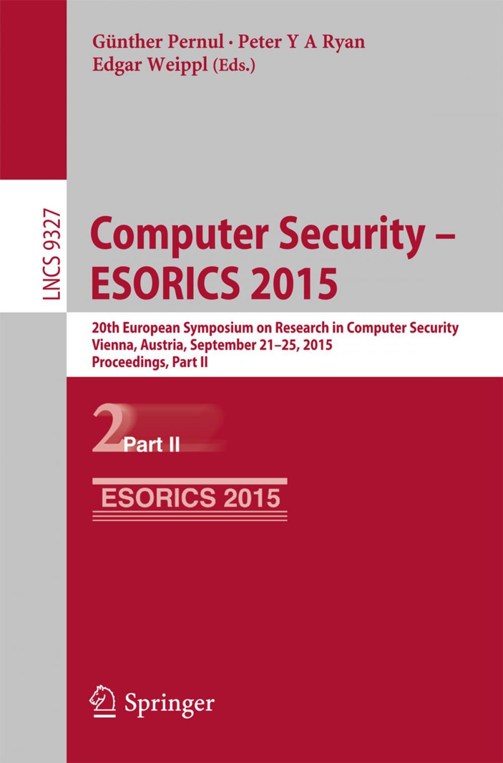 Big bigCover of Computer Security -- ESORICS 2015