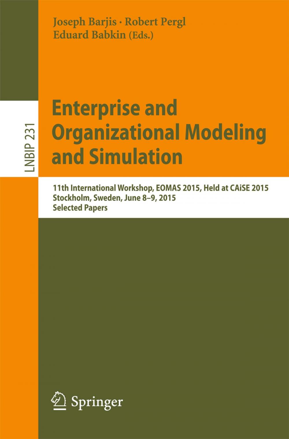 Big bigCover of Enterprise and Organizational Modeling and Simulation