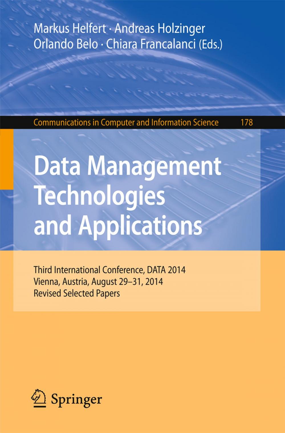 Big bigCover of Data Management Technologies and Applications