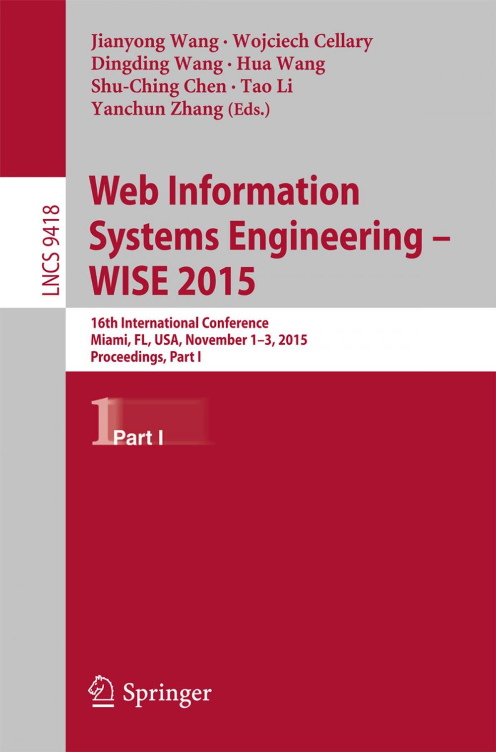 Big bigCover of Web Information Systems Engineering – WISE 2015