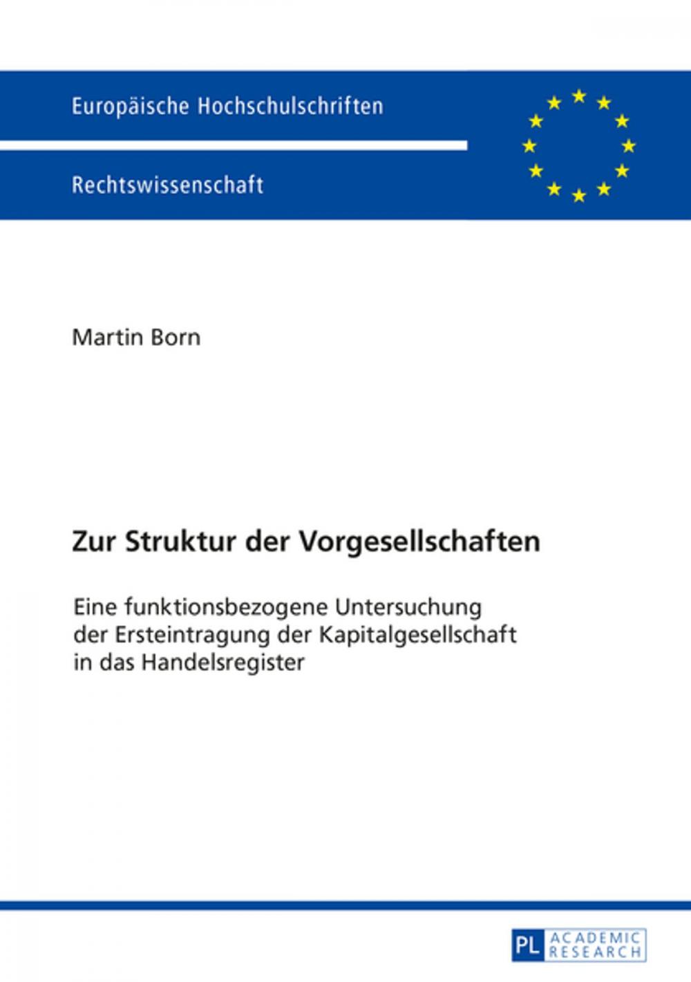 Big bigCover of Zur Struktur der Vorgesellschaften