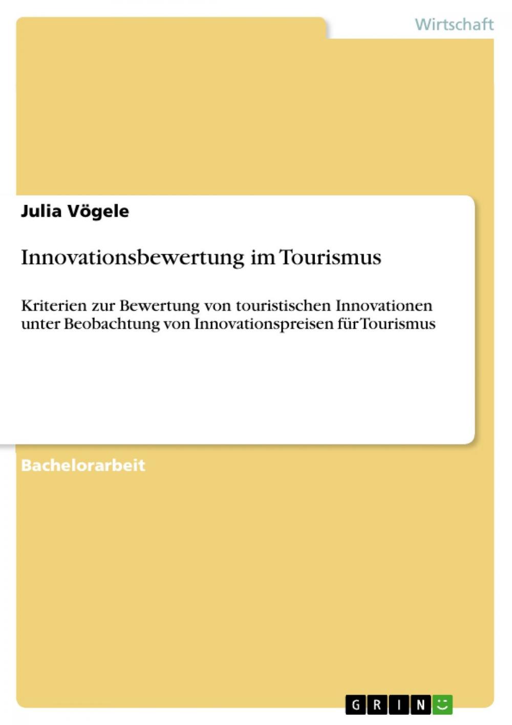 Big bigCover of Innovationsbewertung im Tourismus