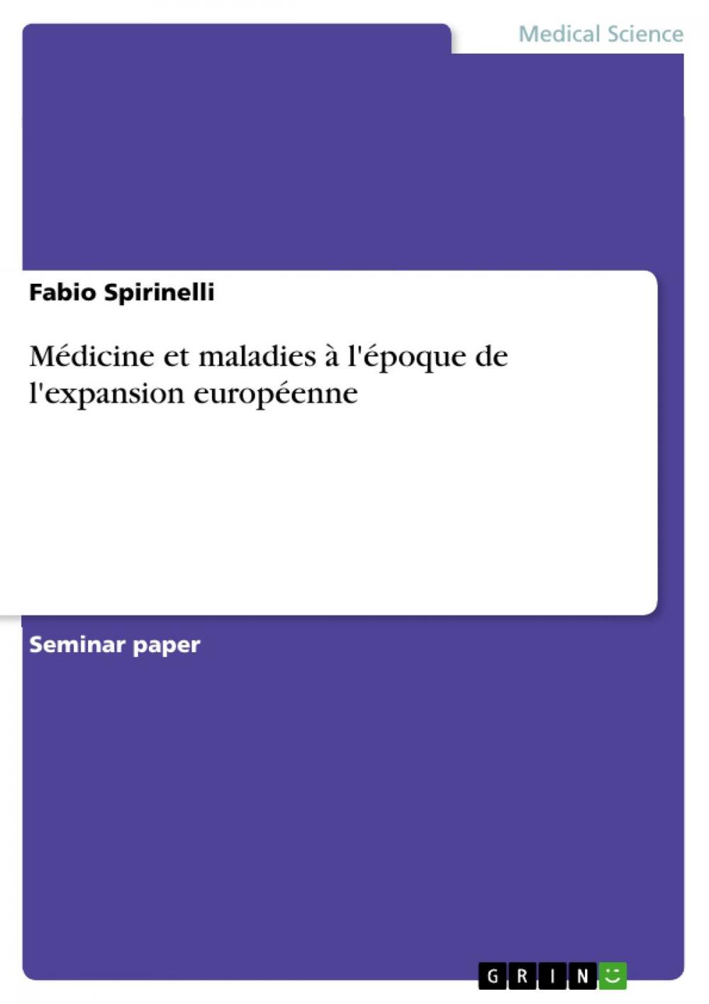 Big bigCover of Médicine et maladies à l'époque de l'expansion européenne