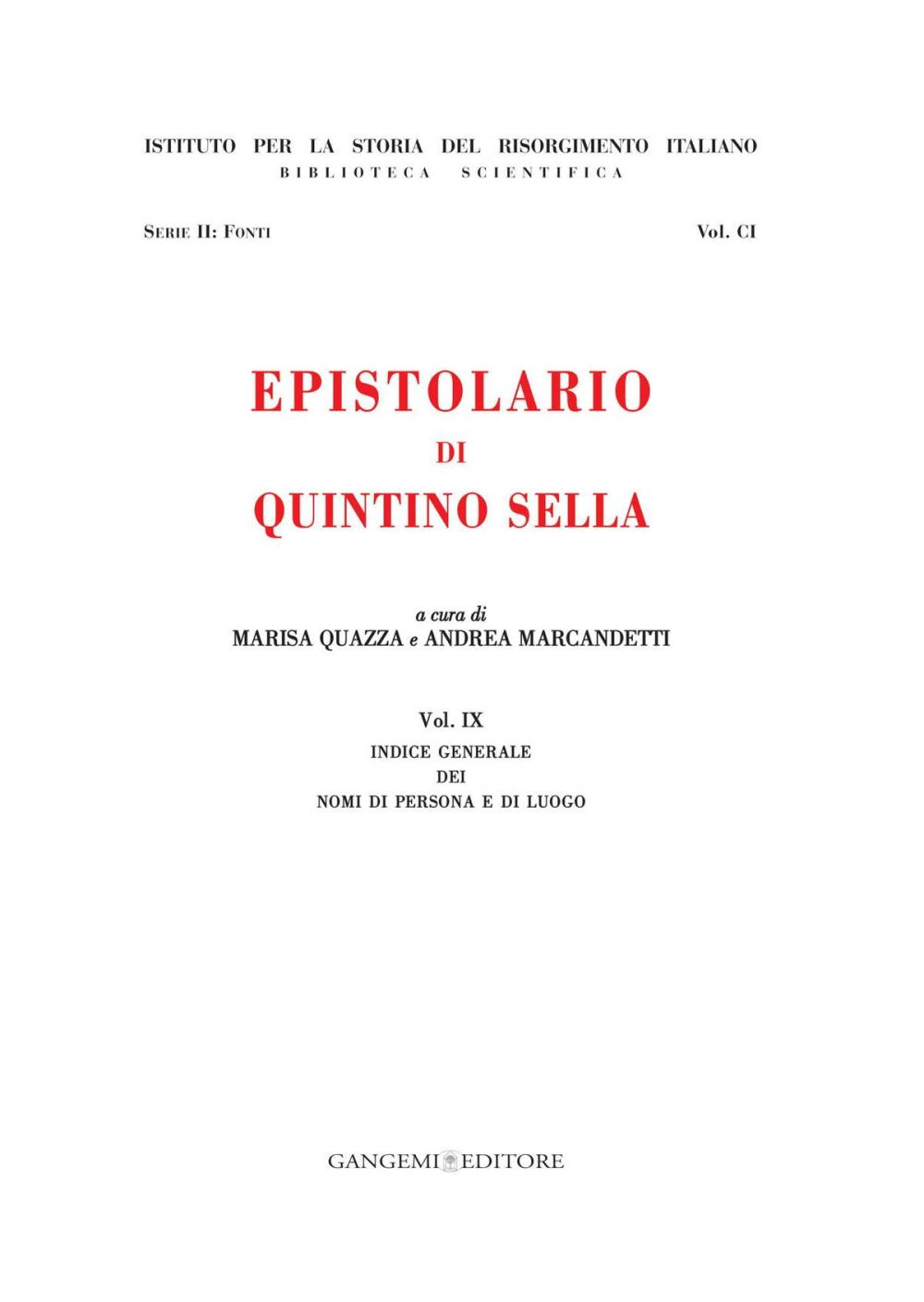 Big bigCover of Epistolario di Quintino Sella