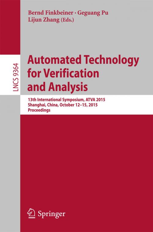 Cover of the book Automated Technology for Verification and Analysis by , Springer International Publishing