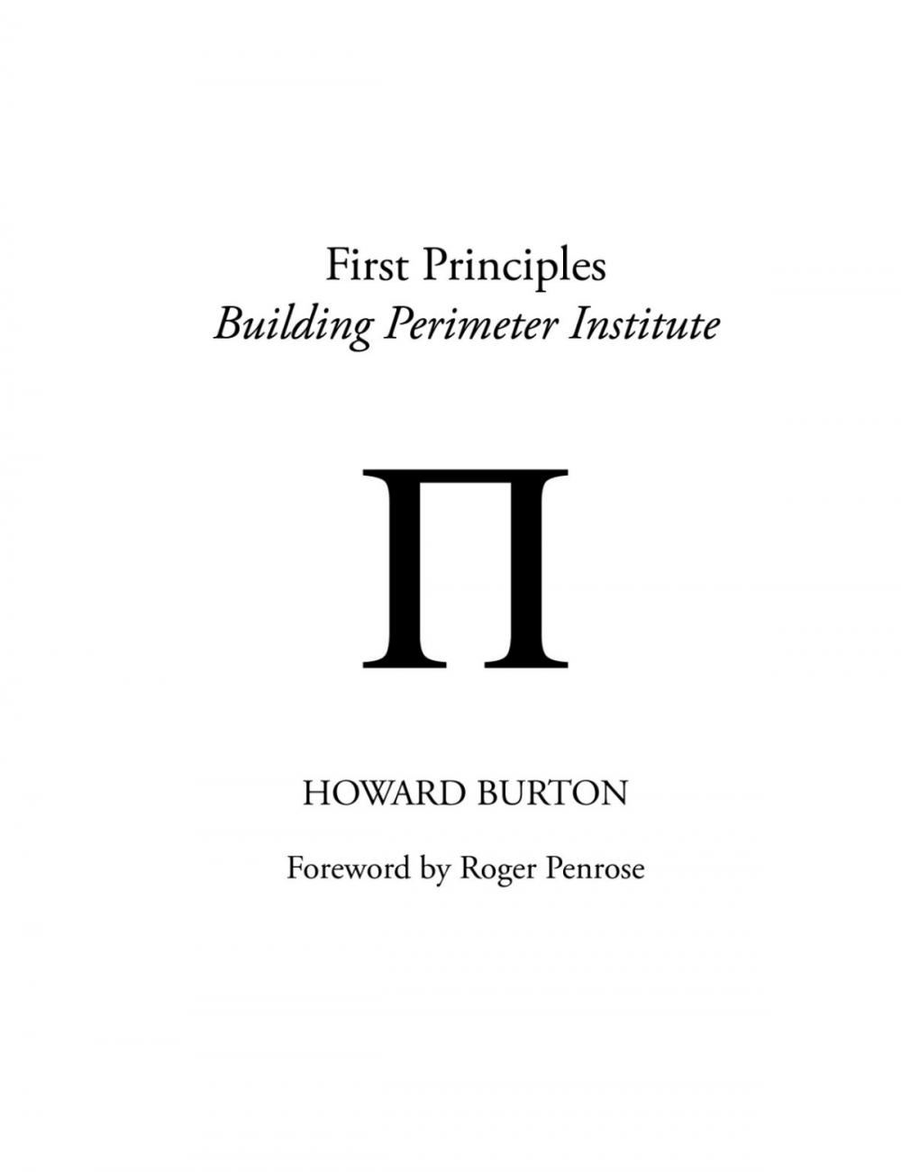 Big bigCover of First Principles