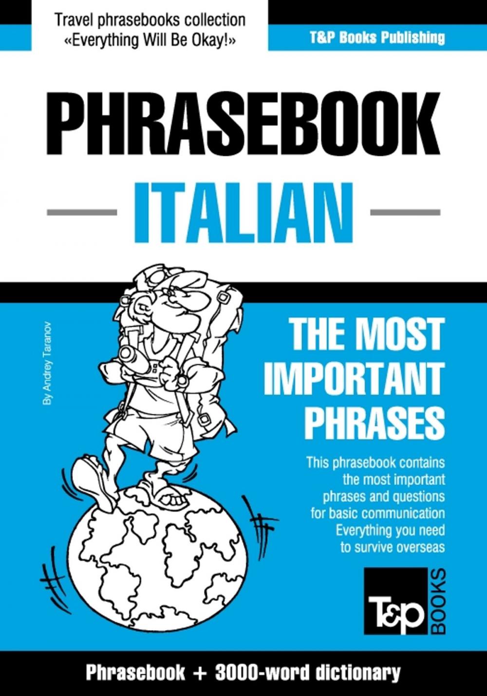 Big bigCover of English-Italian phrasebook and 3000-word topical vocabulary