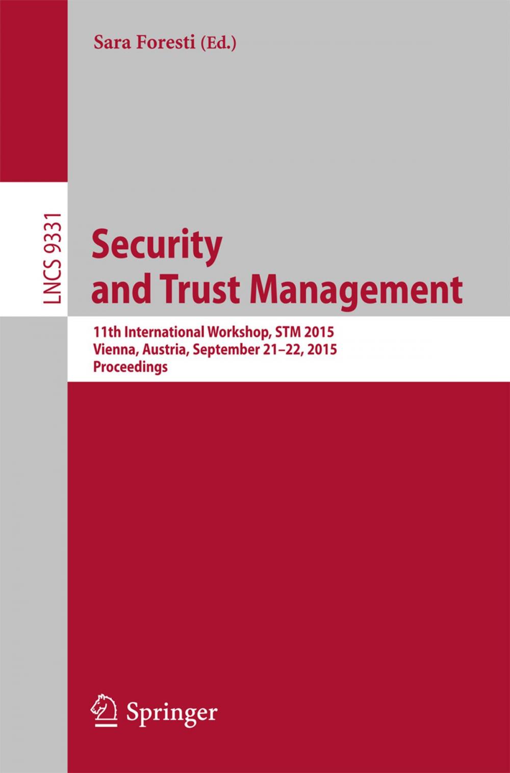 Big bigCover of Security and Trust Management