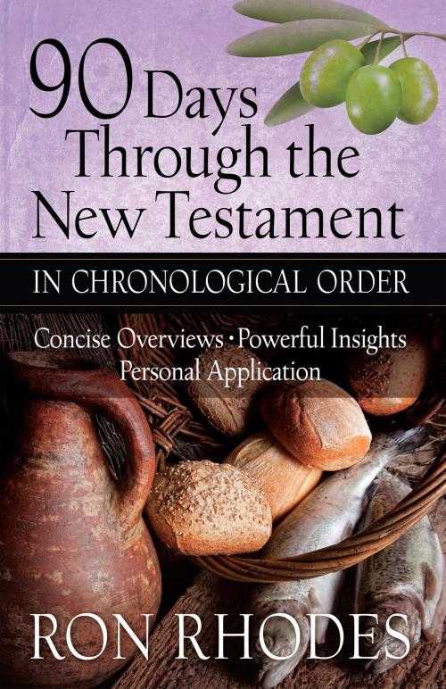 Cover of the book 90 Days Through the New Testament in Chronological Order by Ron Rhodes, Harvest House Publishers