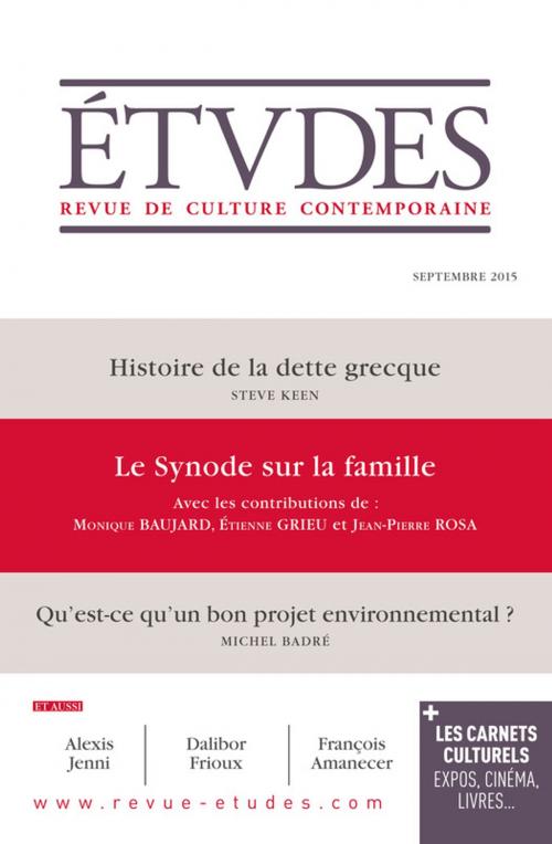 Cover of the book Etudes Septembre 2015 by Collectif, SER