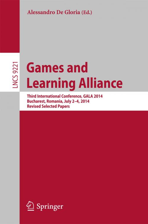 Cover of the book Games and Learning Alliance by , Springer International Publishing