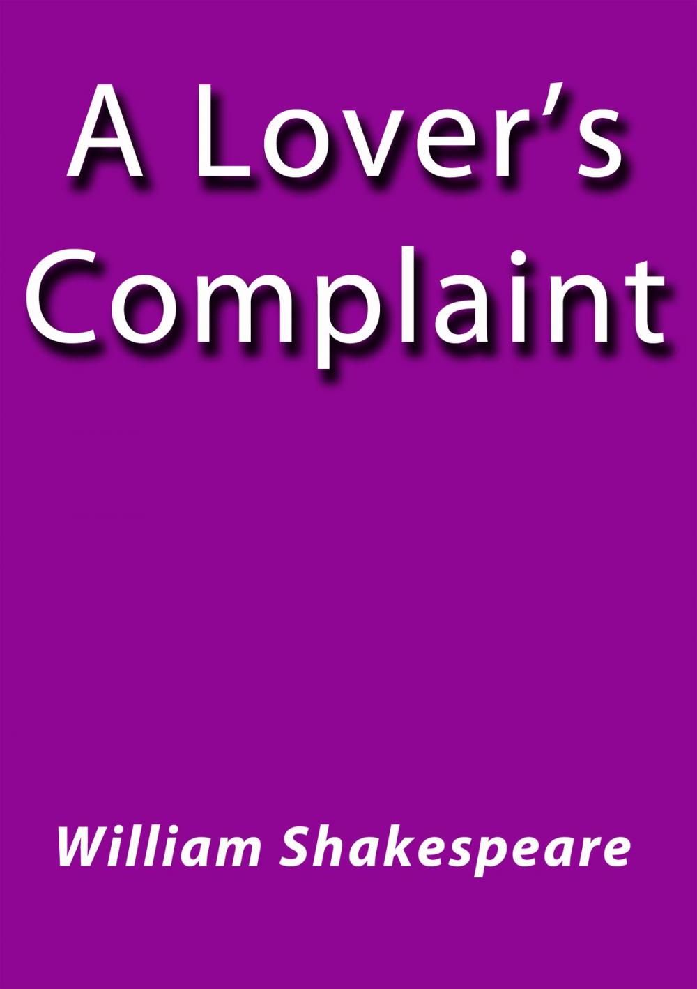 Big bigCover of A lover's complaint