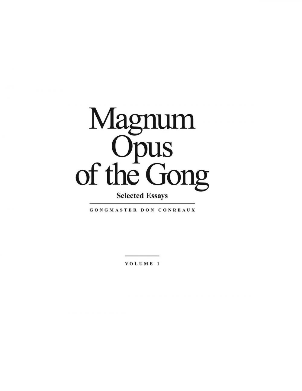 Big bigCover of Magnum Opus of the Gong