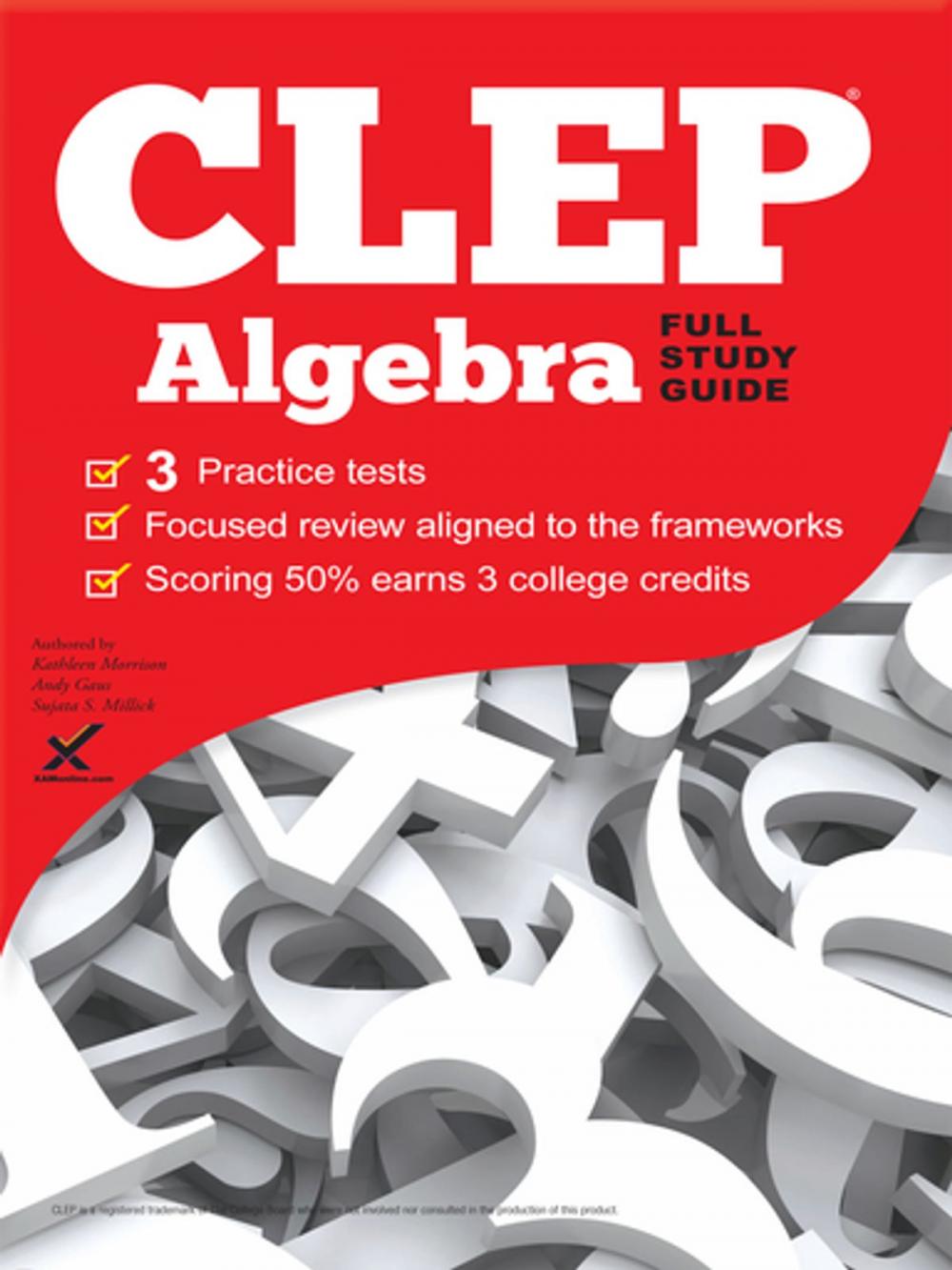 Big bigCover of CLEP Algebra 2017