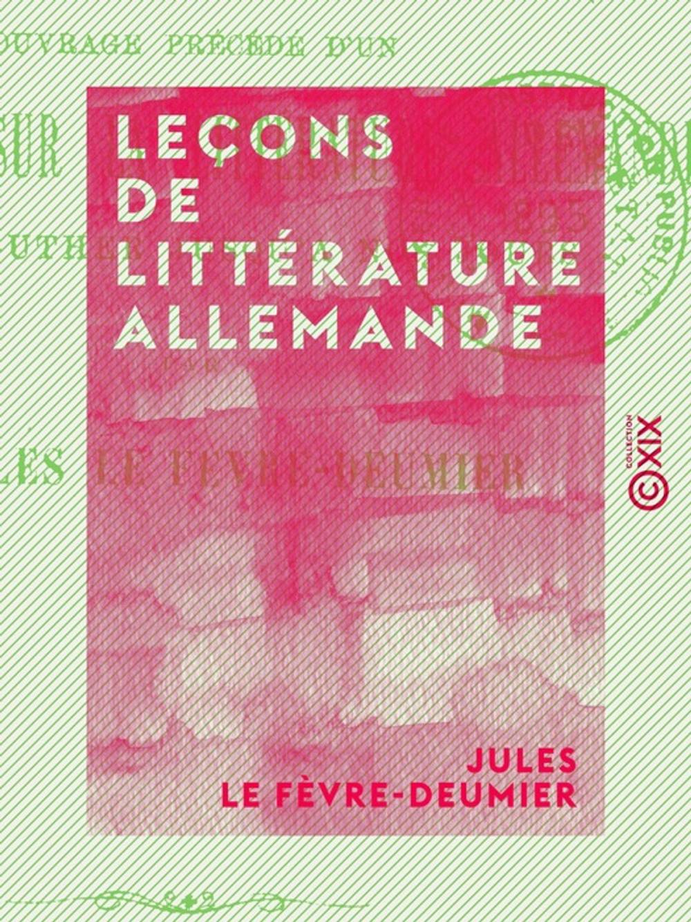 Big bigCover of Leçons de littérature allemande