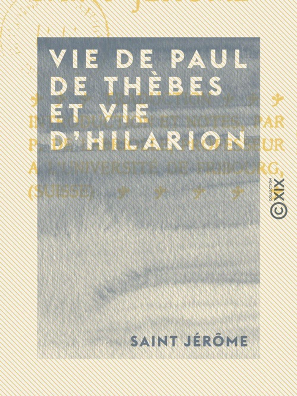 Big bigCover of Vie de Paul de Thèbes et vie d'Hilarion