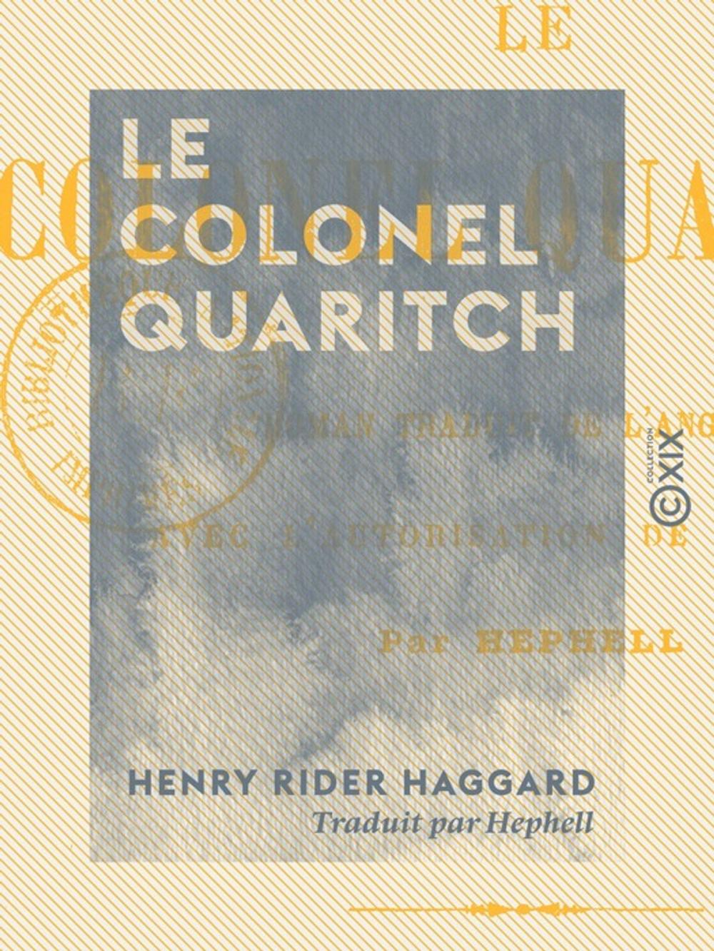 Big bigCover of Le Colonel Quaritch